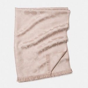 NWT Coach Signature C Wrap/Scarf in Oatmeal